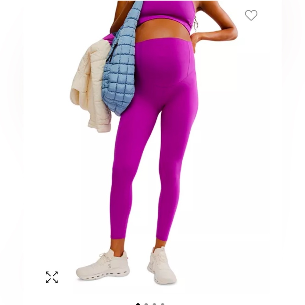 NWT Free People  x Hatch Never Better Maternity Leggings in pink combo